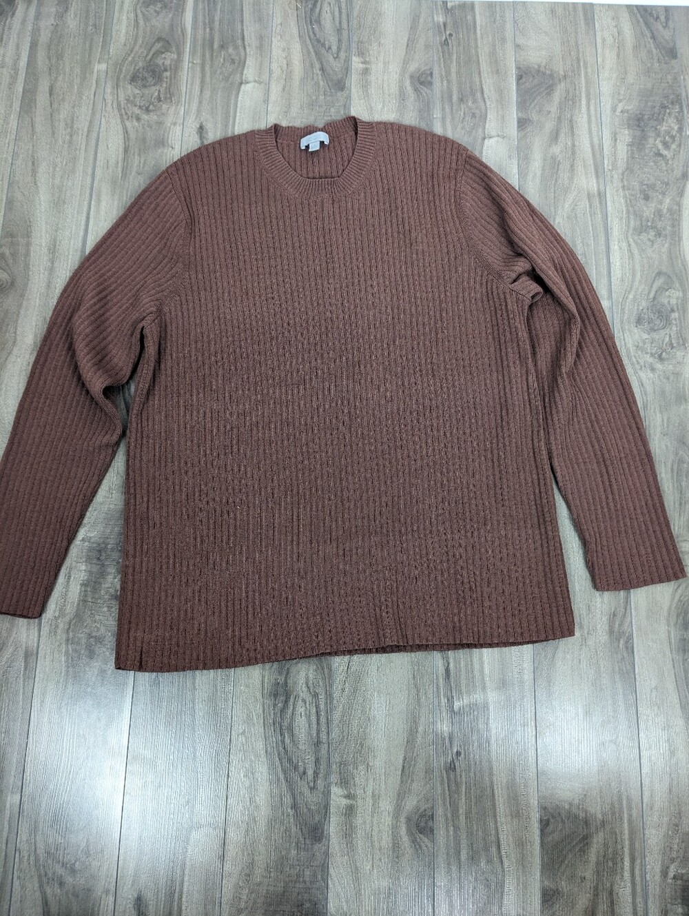 Cos Ribbed Knit Wool Blend Brown Sweater Size Extra Large